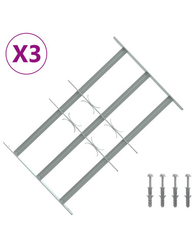Griglia di Sicurezza per Finestra con 3 Traversine 3 pcs