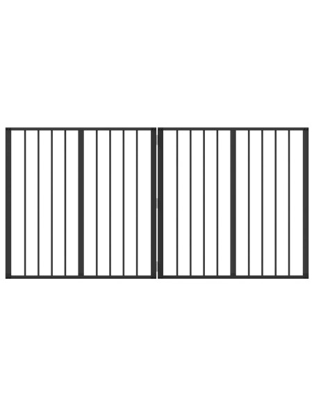 Cancello per cani 2 pcs Nero 80 x 80 cm Acciaio zincato