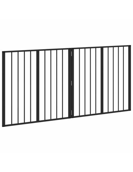 Cancello per cani 2 pcs Nero 80 x 80 cm Acciaio zincato