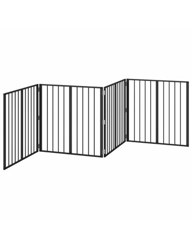 Cancello per cani 4 pcs Nero 80 x 80 cm Acciaio zincato