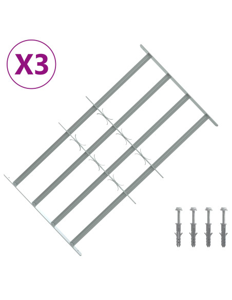 Griglia di sicurezza per finestre con 4 barre trasversali 3 pcs