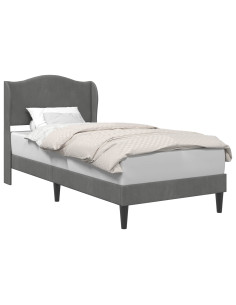 Struttura del letto Grigio Scuro 90 x 200 cm Velluto 2