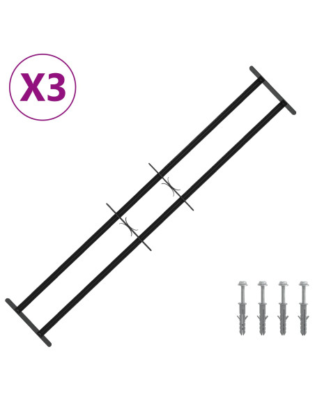 Griglia di Sicurezza per Finestre con 2 Traverse 3 pcs