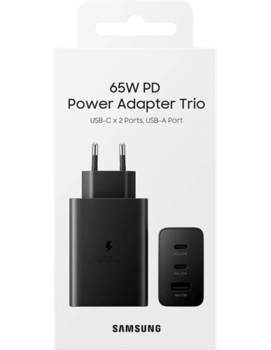 Samsung Caricatore 65W Trio EP-T6530 FC USB-C+USB-A Black