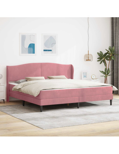 Struttura del letto con testiera Rosa 180 x 200 cm Velluto