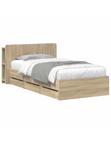 Telaio del letto con storage Rovere Sonoma 75 x 190 cm