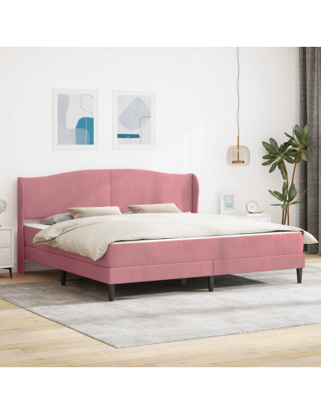 Struttura del letto con testiera Rosa 200 x 200 cm Velluto