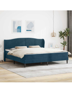 Struttura del letto con testiera Blu 200 x 200 cm Velluto