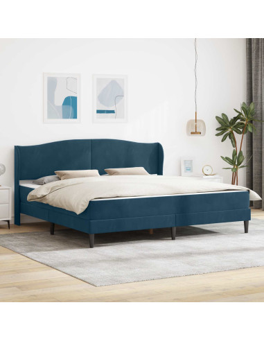 Struttura del letto con testiera Blu 200 x 200 cm Velluto