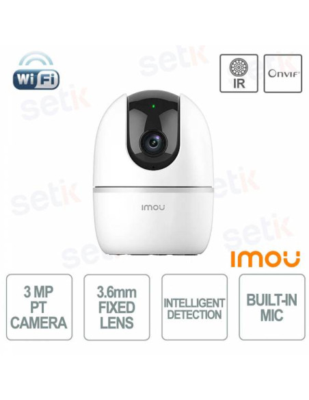 CAMERA CUBE A1 3MP 2K PTZ USB-C 3.6MM/IR10/SIRENA/WIFI/MICROSD/RJ45