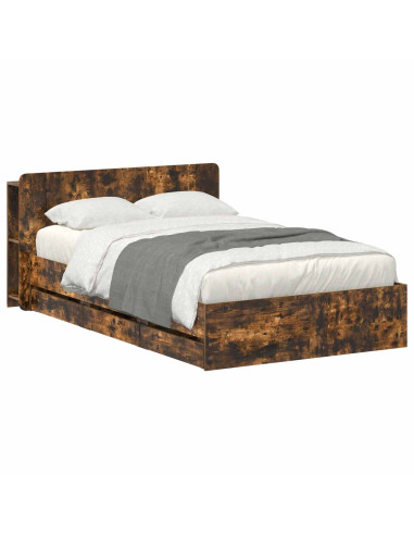 Telaio del letto con storage Rovere Fumo 120 x 190 cm