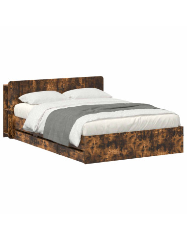 Telaio del letto con storage Rovere Fumo 135 x 190 cm