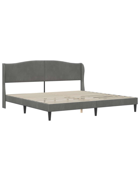 Struttura del letto Grigio Scuro 180 x 200 cm Velluto