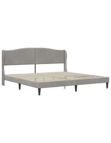 Struttura del letto Grigio Chiaro 200 x 200 cm Velluto