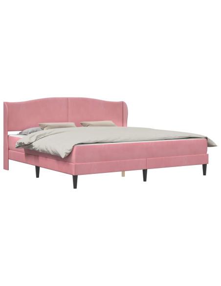 Struttura del letto con testiera Rosa 200 x 200 cm Velluto