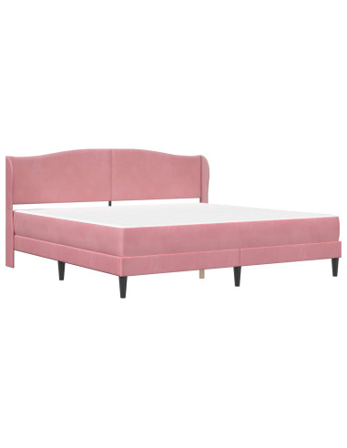 Struttura del letto con testiera Rosa 200 x 200 cm Velluto