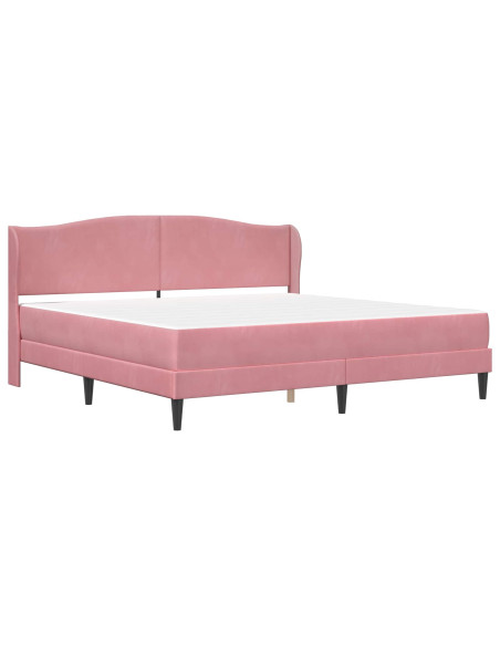 Struttura del letto con testiera Rosa 200 x 200 cm Velluto