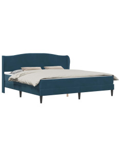 Struttura del letto con testiera Blu 200 x 200 cm Velluto 2