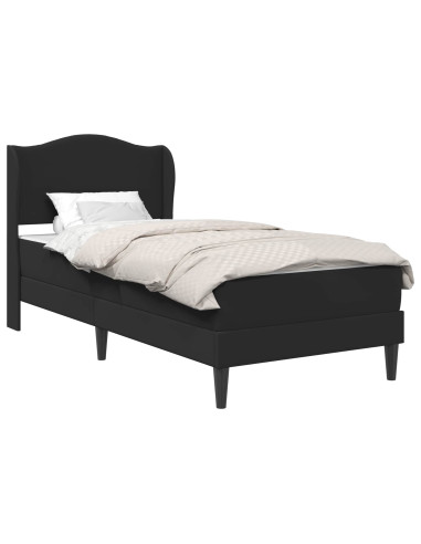Struttura del letto con testiera Nero 90 x 190 cm Similpelle