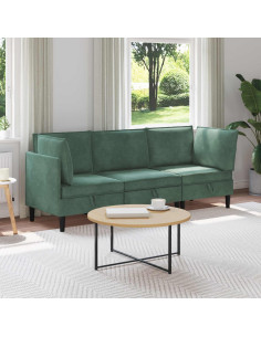 Set di mobili per il soggiorno 3 pcs Verde Mare Velluto