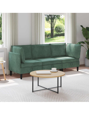 Set di mobili per il soggiorno 3 pcs Verde Mare Velluto