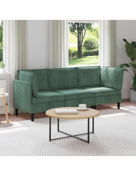 Set di mobili per il soggiorno 3 pcs Verde Mare Velluto