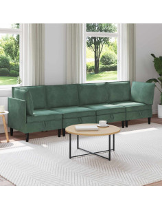 Set di mobili per il soggiorno 4 pcs Verde Mare Velluto