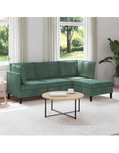 Set di mobili per il soggiorno 4 pcs Verde Mare Velluto