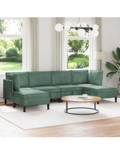 Set di mobili per il soggiorno 6 pcs Verde Mare Velluto