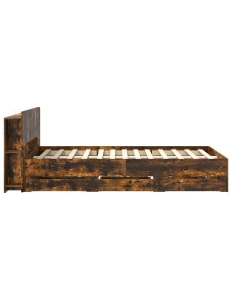 Telaio del letto con storage Rovere Fumo 120 x 190 cm