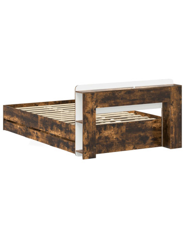 Telaio del letto con storage Rovere Fumo 120 x 190 cm