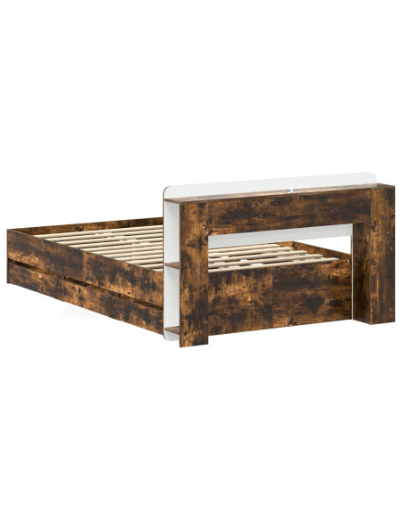Telaio del letto con storage Rovere Fumo 120 x 190 cm