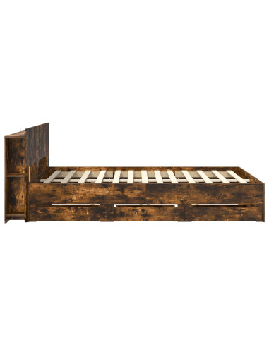 Telaio del letto con storage Rovere Fumo 135 x 190 cm