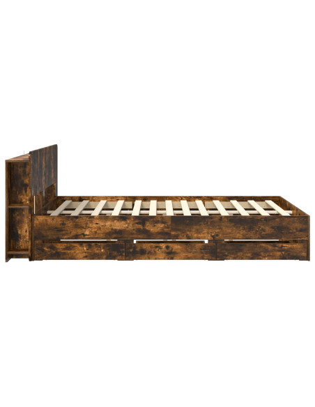 Telaio del letto con storage Rovere Fumo 135 x 190 cm