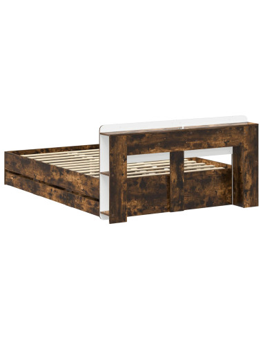 Telaio del letto con storage Rovere Fumo 135 x 190 cm