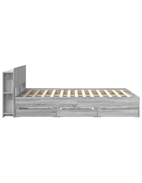 Telaio del letto con storage Sonoma grigio 140 x 200 cm