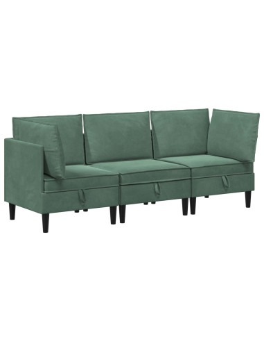 Set di mobili per il soggiorno 3 pcs Verde Mare Velluto