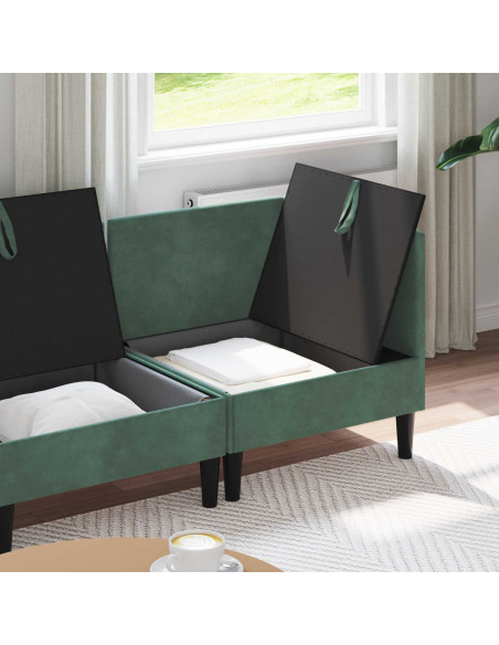 Set di mobili per il soggiorno 3 pcs Verde Mare Velluto