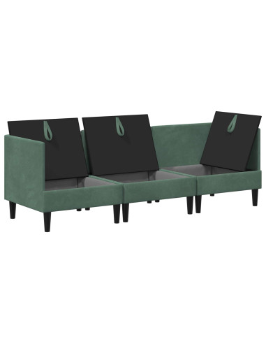 Set di mobili per il soggiorno 3 pcs Verde Mare Velluto