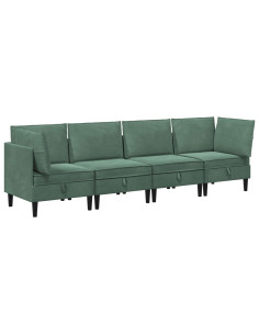 Set di mobili per il soggiorno 4 pcs Verde Mare Velluto 2