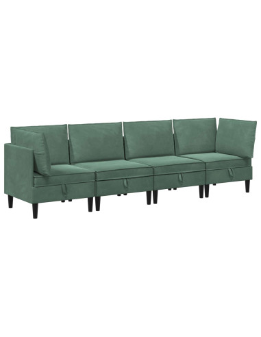 Set di mobili per il soggiorno 4 pcs Verde Mare Velluto