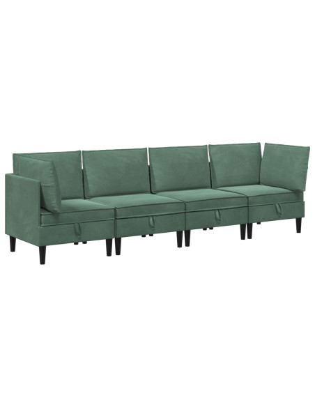 Set di mobili per il soggiorno 4 pcs Verde Mare Velluto