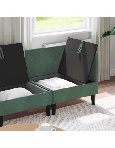 Set di mobili per il soggiorno 4 pcs Verde Mare Velluto