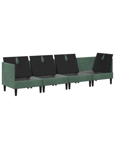 Set di mobili per il soggiorno 4 pcs Verde Mare Velluto