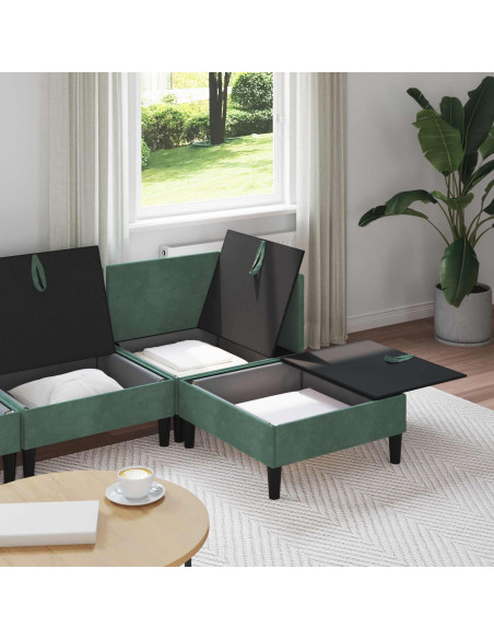 Set di mobili per il soggiorno 4 pcs Verde Mare Velluto