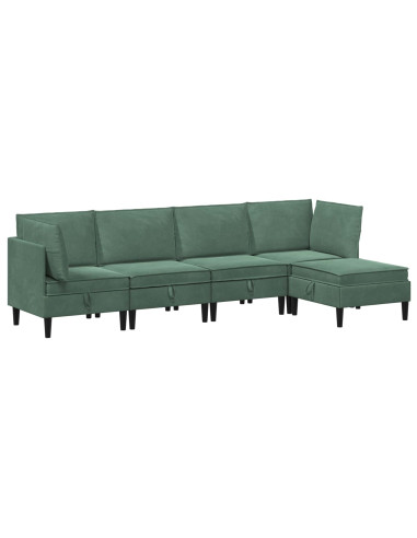Set di mobili per il soggiorno 5 pcs Verde Mare Velluto