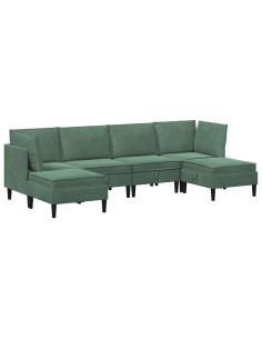 Set di mobili per il soggiorno 6 pcs Verde Mare Velluto 2