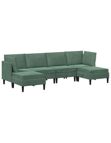 Set di mobili per il soggiorno 6 pcs Verde Mare Velluto