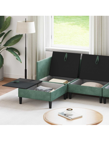 Set di mobili per il soggiorno 6 pcs Verde Mare Velluto