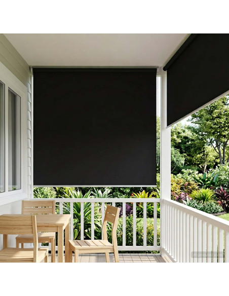 Voletta a rullo con protezione UV Nero 180 x 230 cm Poliestere
